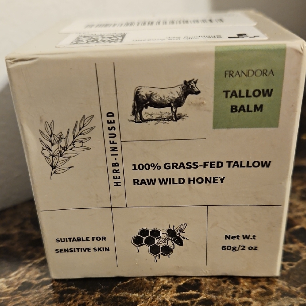 Frandora Tallow Balm - Herb-Infused Cream 100% Grass Fed 2 Oz